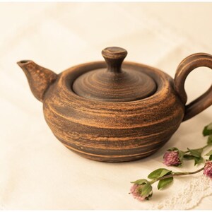 Bouilloire en céramique - théière en céramique vintage, bouilloire en poterie pour cuisinière, jolie théière en céramique, cadeau en céramique et poterie rustique