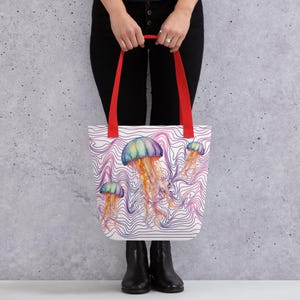 Bunte Qualle Tragetasche
