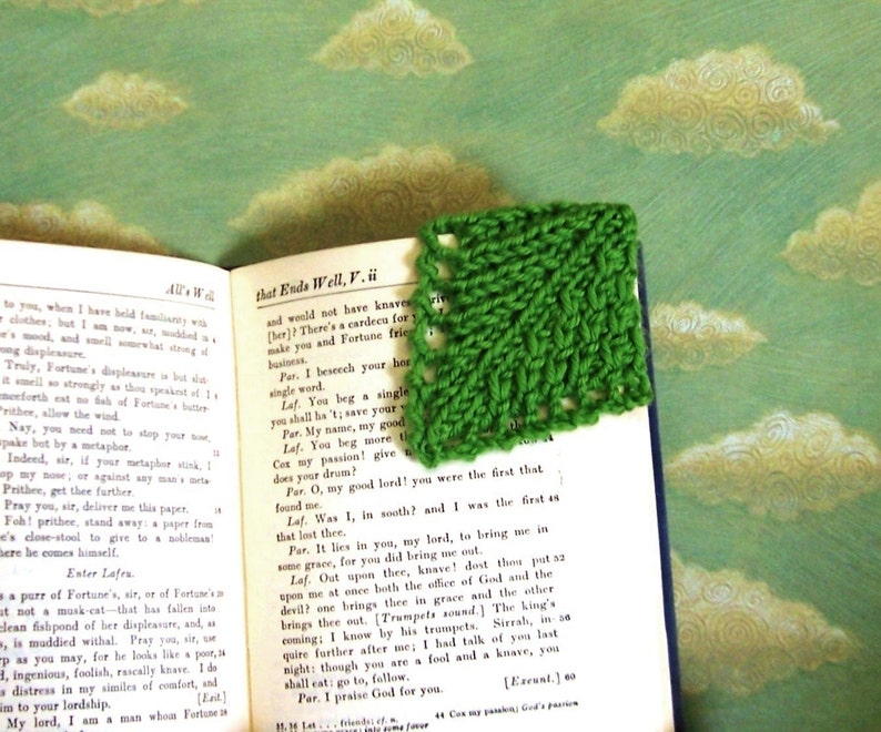 Corner Bookmark Instant Download Knitting Patterns 4 Leaf Designs image 1