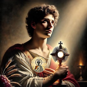 Saint Tarcisius | Digital Catholic Art Print | Patron of First Communion | Holy Eucharist Devotion | Instant Download