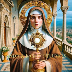 Saint Clare of Assisi Digital Art | Catholic Icon | Instant Download - Etsy