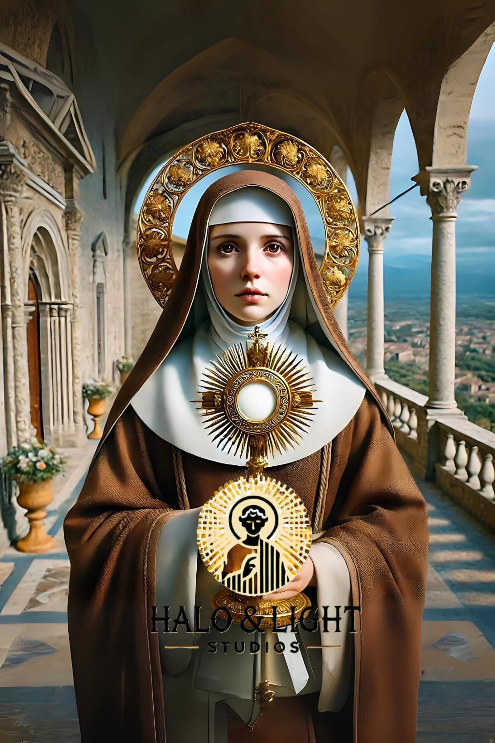 Saint Clare of Assisi Digital Art | Catholic Icon | Instant Download - Etsy