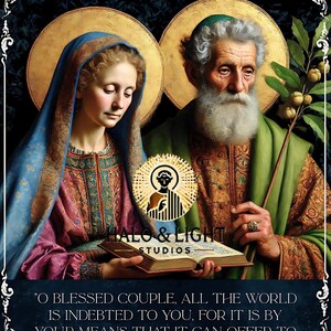 St. Anne and St. Joachim | The Blessed Grandparents of Jesus | Catholic Digital Art