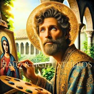 Saint Luke the Evangelist | Catholic Digital Print | AI Sacred Art | Christian Iconography | Instant Download