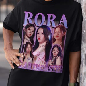 Camiseta Kpop inspirada en Rora: estilo Babymonster, camiseta con gráficos retro