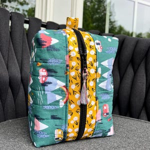 Large Cotton Cosmetic Bag: Travel Toiletry Organizer