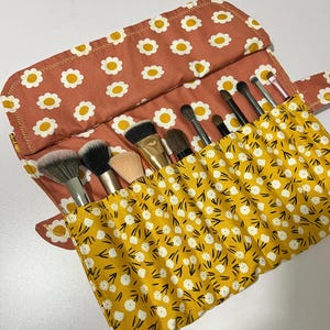 Porta pennelli da trucco a rullo / Porta pennelli da viaggio / Custodia portatile per pennelli da trucco / Custodia per pennelli fatta a mano