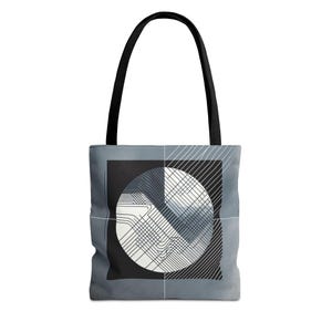 Moderne geometrische Einkaufstasche, stilvolle Tasche für den täglichen Gebrauch, umweltfreundliche Einkaufstasche, minimalistische Handtasche, Geschenk für Kunstliebhaber