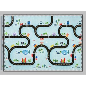 Speels tapijt met wegenkaart: perfect voor kinderkamers, speelkamers, kinderkamerdecoratie, cadeaus voor nieuwe ouders, kindermeubels