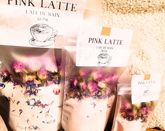 Milchbad mit Hafermilch und rosa Tonerde, Baby-Doll-Rosenwasser, entspannende Naturbehandlung, Wohlfühlritual, ideales Geschenk für Sie