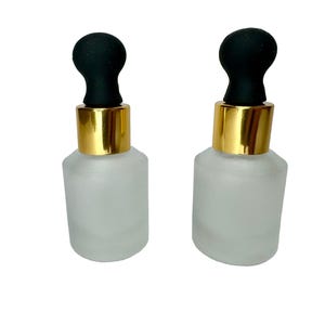 BULK Set of Frosted Glass 15 ml Dropper Bottles with Gold Accents – Perfect for Essential Oils, Serum. 130 Bottles