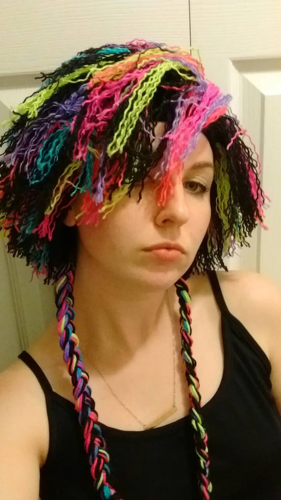 black yarn wig