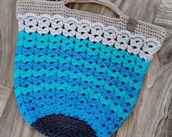 Large capacity crochet mesh market bag
