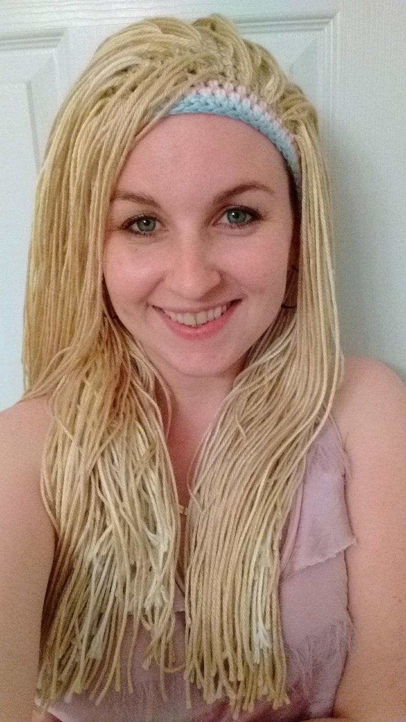 Long hair handmade yarn wig hat customize it Etsy