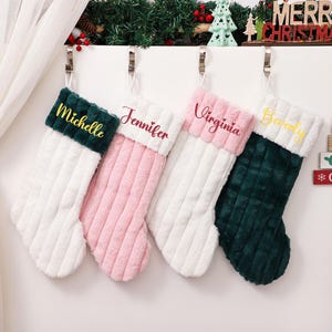 Personalized Velvet Christmas Stocking, Custom Christmas Gifts, Christmas Stockings with Name, Holiday Decor Gift, Family Stockings