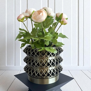 Planter Pot, Plant Pot, Tomo Planter Pot, Indoor Plant Pot, Bronze Plant Pot, Brass Plant Pot, Metallic Plant Pot, 3D Printed Plant Pot
