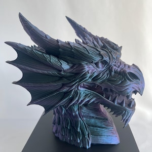 3D Printed Dragon Plant Pot: Teal & Purple Gothic Decor