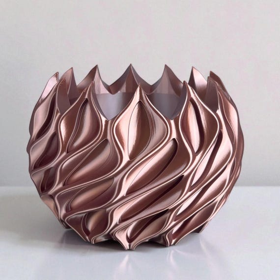 Modern Plant Pot With Drip Tray: 3D Printed Planter available in 4", 5", 6" Opening