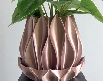 Planter Pot, Plant Pot, Abyssal Planter Pot, Pink Planter Pot, Pink Plant Pot, Pink Indoor Plant Pot, 3D Print Plant Pot, 3D Print Planter
