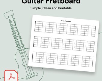 Guitar Fretboard Tabulature Tab Template Printable