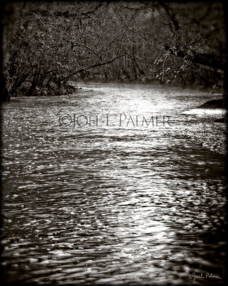 Black and White River Art Photography Print Peaceful Natural Etsy