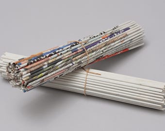 Recycled Newspaper Tube Rolls: Paper Weaving Craft Supply (100 pcs, 11.8 inch )
