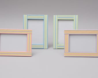 Recycled Pastel Paper Photo Frame – Handmade 4x6 Picture Frame