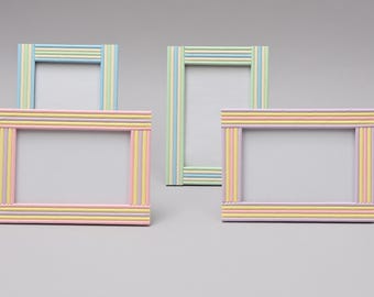 Recycled Pastel Paper Photo Frame – Handmade 5x7 Picture Frame