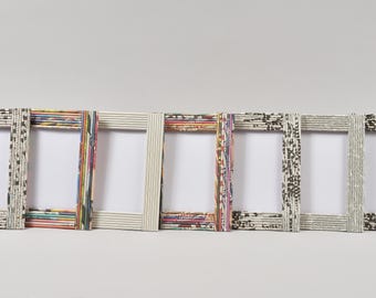 Recycled Newspaper Photo Frame- Paper Frame 4” x 6”