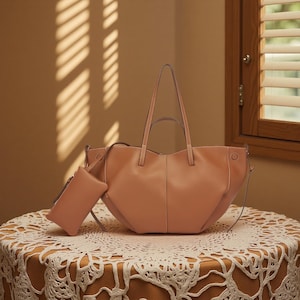 Soft Vegan Leather Tote Bag , Women Shoulder Bag, Slouchy Hobo Bag Handbag for Life Work, Women Purse Wallet Birthday Gift for Her