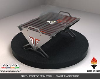 Collapsible Fire Pit BBQ Grill Design, DIY Metal Fire Bowl (Digital Files)