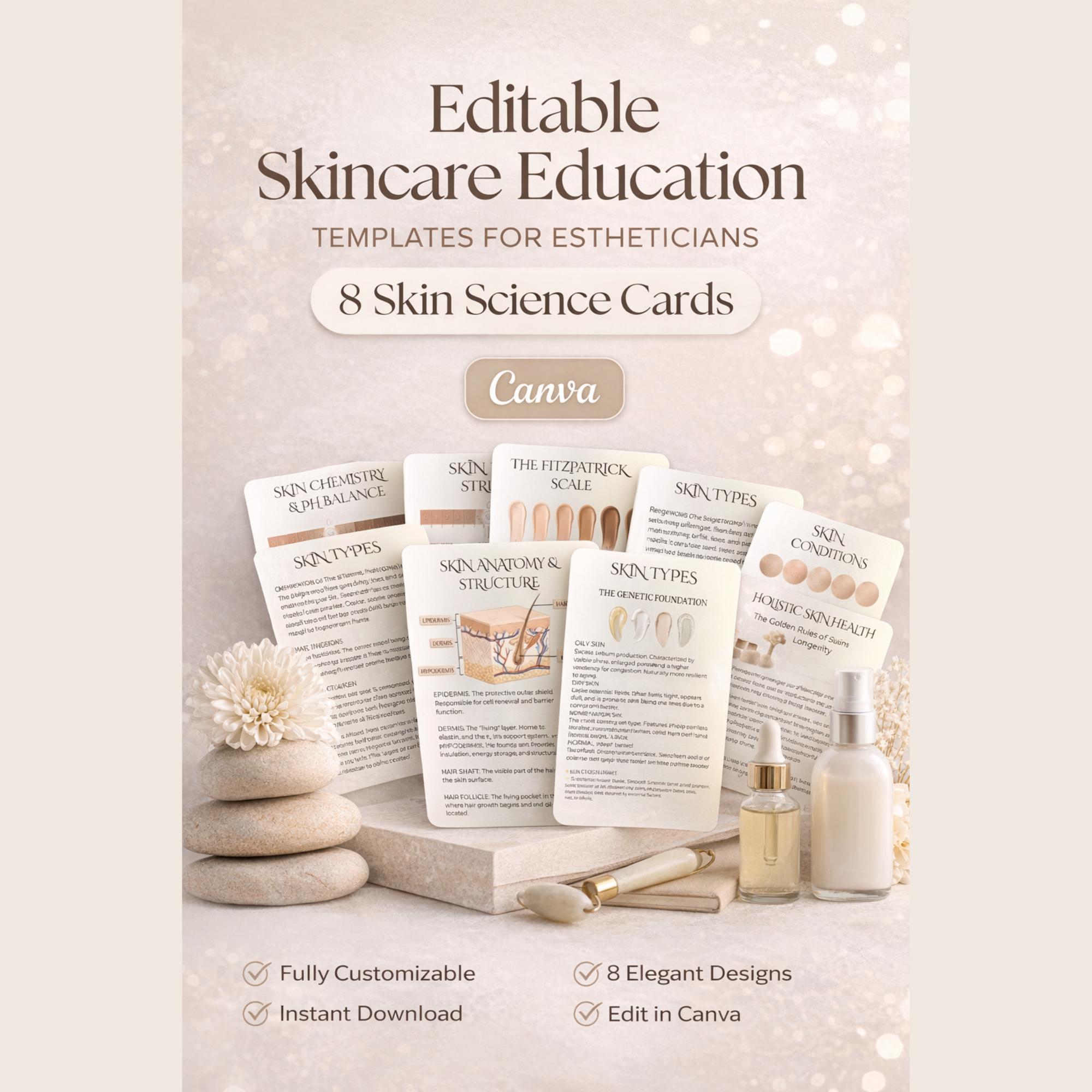 Editable Skincare Canva Templates | 8 Instagram Posts for Estheticians ...