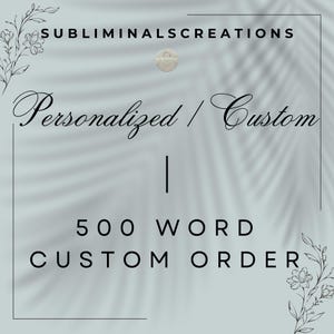 Audio subliminal personalizado de 500 palabras: ¡Afirmaciones o meditaciones personalizadas creadas por ti! Mentalidad, confianza y éxito.