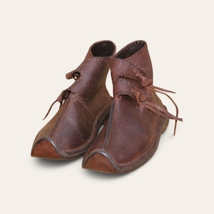 Handmade Medieval Viking Leather Boots - Rustic Lace-Up Historical Footwear