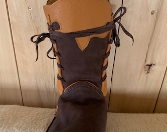 Botas vikingas de cuero hechas a mano / Calzado rústico marrón claro para cosplay nórdico