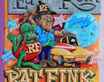 Rat Fink Wall Art for Ed Big Daddy Roth (archival Print-fancy