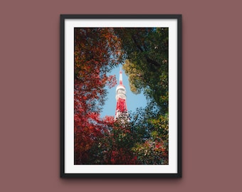 Tokyo Tower Autumn Photo Print: Roppongi Japan Street Art