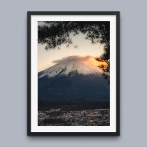 Japan Fuji Portrait Print | Mount fuji photo print, Japan Landscape poster, Sunset wall art, Japanese print, Original Art by Jona JW