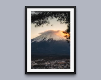 Mt Fuji Lawson Sunrise Print - Japan Wall Art - Kawaguchiko