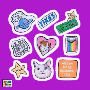 Cute LGBTQ Sticker Pack Funny Vinyl Stickers for Laptop Journal Water Bottle Mental Health Pride Stickers Positive Affirmations