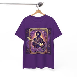 T-shirt con disegno di tarocchi vintage di Jimi Hendrix, regalo perfetto per gli amanti della musica, abbigliamento da festival, stile retrò, cotone pesante unisex