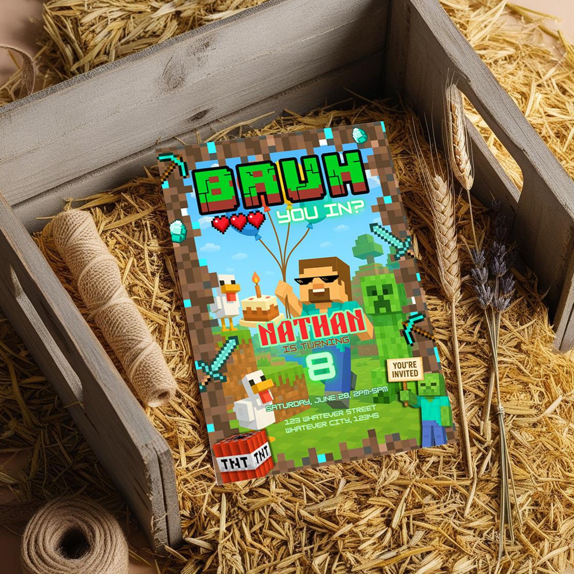 Editable Minecraft Invite with Characters
