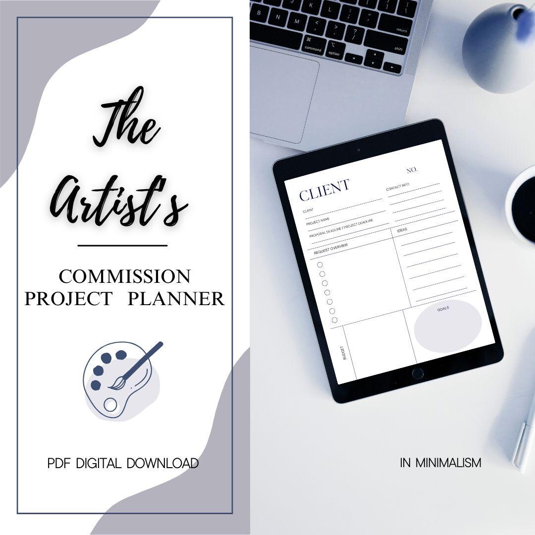 Artist Commission Project Planner, Neutral, Minimalism, Digital ...