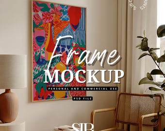 Frame Mockup, Frame Interior Mockup, Glass Reflection Mockup, PSD JPG Mockup, Digital Frame Mockup, Poster Mockup, Modern Print Mockup