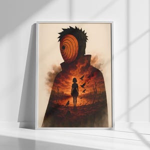 Poster Obito Uchiha Silhouette / Naruto Wall Art Dark Anime Print per lui / Poster anime / Regalo per fan degli anime / Poster Naruto