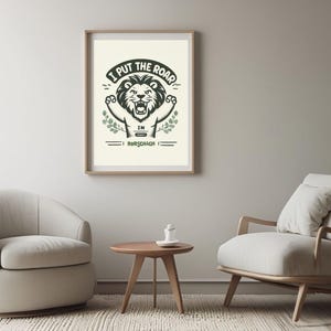 May include: A motivational poster featuring a cartoon lion roaring with the text "I put the roar in BORING."