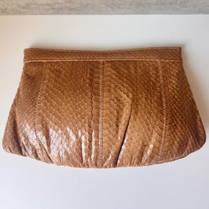 Vintage Ande Pythonleder Kette Clutch 70er Jahre Minimalist Exotisch Leder Abendtasche