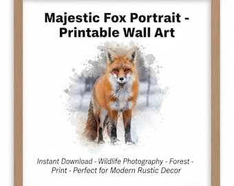 Majestätisches Fuchsportrait | Wandkunst | Digitaler Download