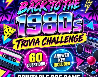 80er-Jahre-Quiz (PDF zum Ausdrucken) | 60 Fragen | Für Familie, Senioren, Schulklassen und Partys