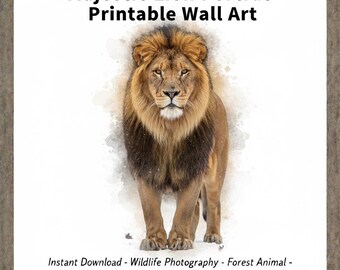 Majestätisches Löwenportrait | Wandkunst | Digitaler Download